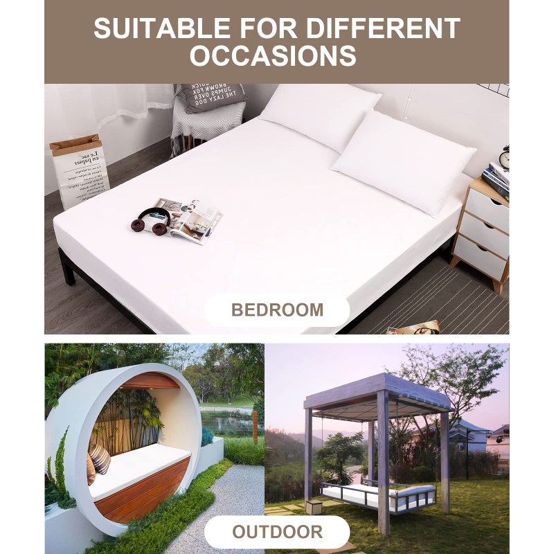 Mecerock Mattress Protector, Breathable and Soft Waterproof Mattress Protector, Mattress Cover, Fitted to 18" Deep, Mattress Cover Full Size Bed White - Image 2